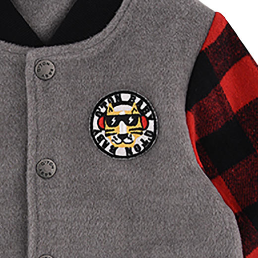 棉果果春秋季男童呢子棒球服外套 M312100419510 商品图5