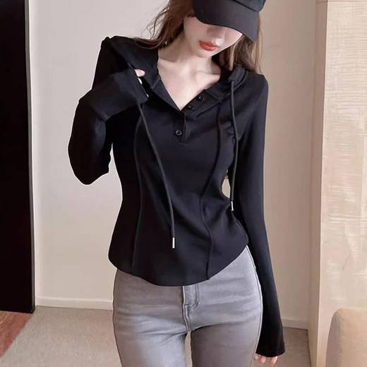 裁缝学苑AX135连帽长袖鱼骨t恤纸样女装上衣修身打底衫衣服样板图 商品图2