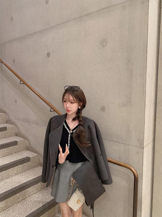 金蘑菇菇 珍珠情话 新季crush / 100羊毛精致小珍珠修身开衫上衣 商品图2