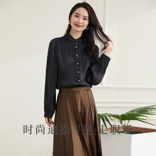 【时尚优雅】罗蒙四季款女式长袖衬衫百搭职场简约商务通勤日常衬衫女 商品图8