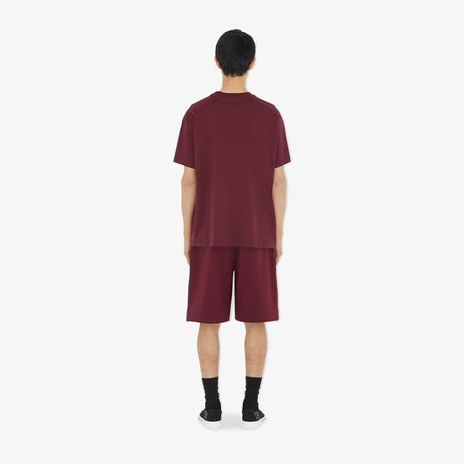 BURBERRY 巴宝莉 男士马术骑士徽标棉质圆领短袖T恤 酒红色 8072009 B6144 商品图3