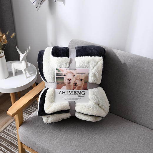 【羊羔绒毛毯！】纯色冬季加厚绒毯，单双人盖毯双层礼品毯子，具备双层结构，使其更加柔软且耐用，纯色设计简约大方，适用于各种家居风格 商品图9