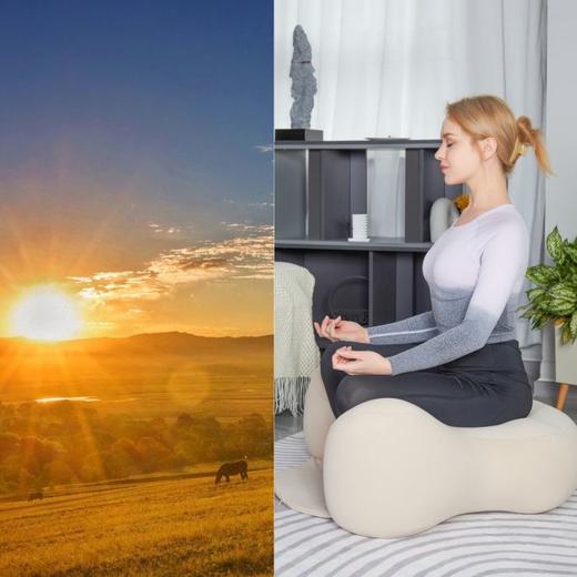 圆形瑜伽垫充气美臀家用户外减震垫屁垫超软禅修坐垫传统懒人 商品图4