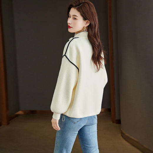 小香风毛呢外套，立领气质针织开衫CC-ML-B683 商品图3