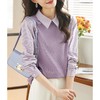 卫衣女长袖秋季新款紫色洋气韩版宽松春秋设计感假两件上衣 商品缩略图4