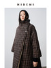 HIDEMI 格纹正反两面穿不对称极简oversize长款厚款大棉服保暖大衣 商品缩略图1