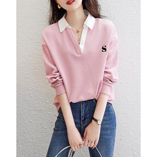 2023年春秋季新款翻领长袖卫衣女高级感轻奢设计感小众宽松时尚百搭 商品图2