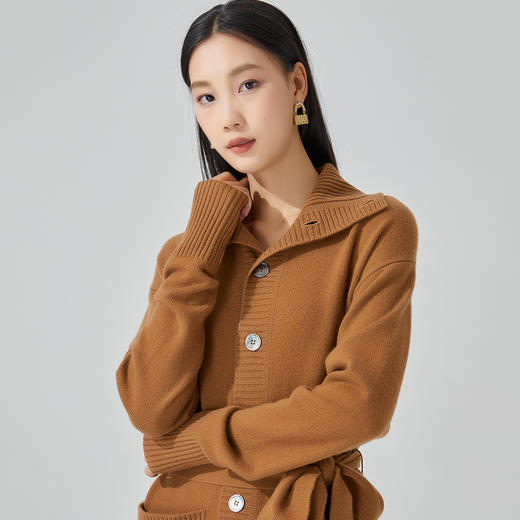 东黎 • 小山羊绒中性风秋冬季翻领开衫 21D11 商品图1