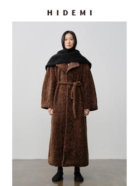 HIDEMI 翻领可调节抽绳设计感环保皮草大衣 短款/长款