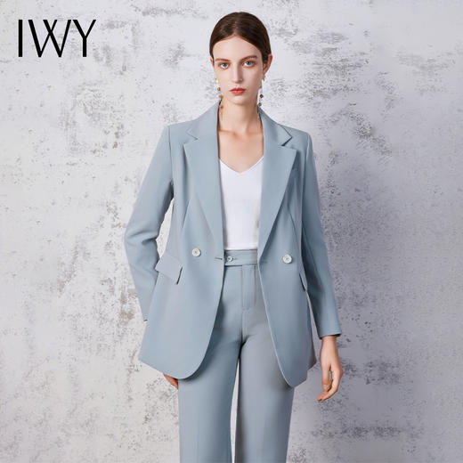 IWY/高端优雅蓝色西服外套女名媛上班族干练西装套装气质美业工装面试C13519+P33519 商品图2