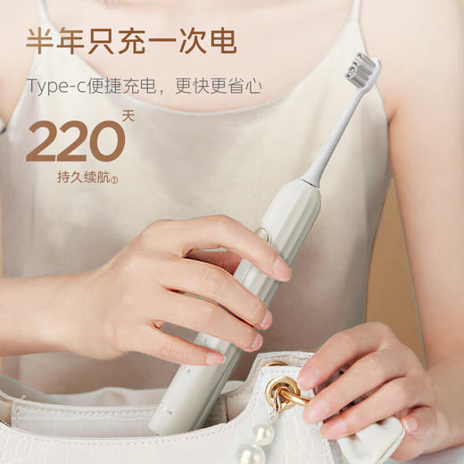 美的（Midea）S5 电动牙刷成人 声波震动 220天长续航 智能换区提醒 软毛刷头*2 情侣款 礼物 商品图0