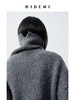 HIDEMI 羊驼毛花纱极简设计感高领长袖廓形短款毛衣 黑色/灰色 商品缩略图7