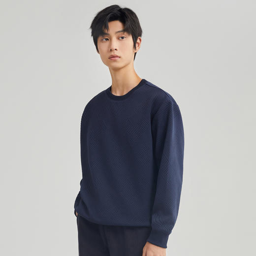 圣得西长袖T恤男2025秋季款套头青春落肩廓形3D圆领宽松卫衣潮 商品图2