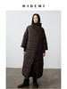 HIDEMI 格纹正反两面穿不对称极简oversize长款厚款大棉服保暖大衣 商品缩略图0