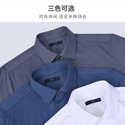 【微磨毛】圣得西冬季款男士中青年商务休闲保暖长袖衬衫2362954701A 商品图3