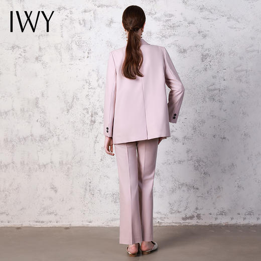 IWY/时尚优雅粉色西装外套女秋冬新款复古职业西服套裤主持人C13520+P33520 商品图3