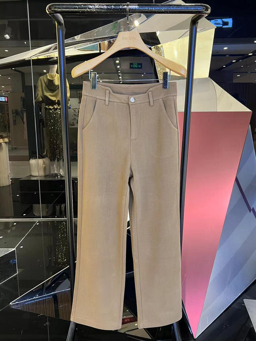 女士休闲呢子直筒裤 商品图0