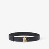 BURBERRY 巴宝莉 男士宽版皮革 TB 专属标识腰带 黑色 8070427 A7527 商品缩略图0