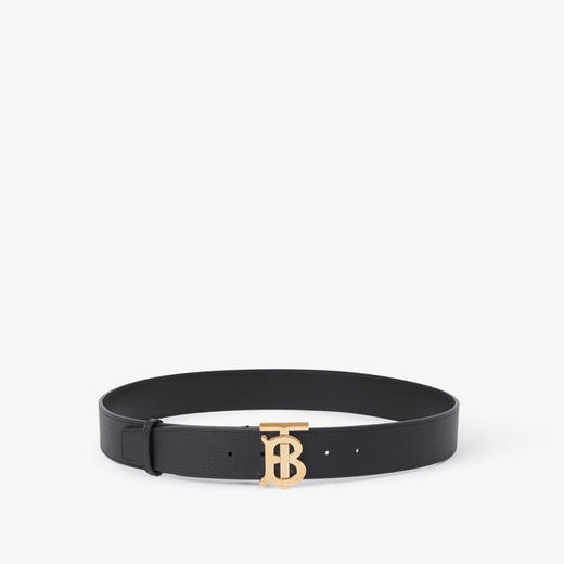 BURBERRY 巴宝莉 男士宽版皮革 TB 专属标识腰带 黑色 8070427 A7527 商品图0