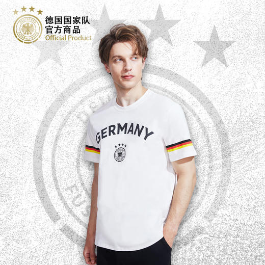 德国国家队官方商品丨经典白色T恤透气休闲短袖球迷衫男女同款 商品图0