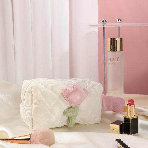 【奶油灯芯绒化妆包】可爱小众女收纳包  便携大容量  化妆品收纳包 商品图10