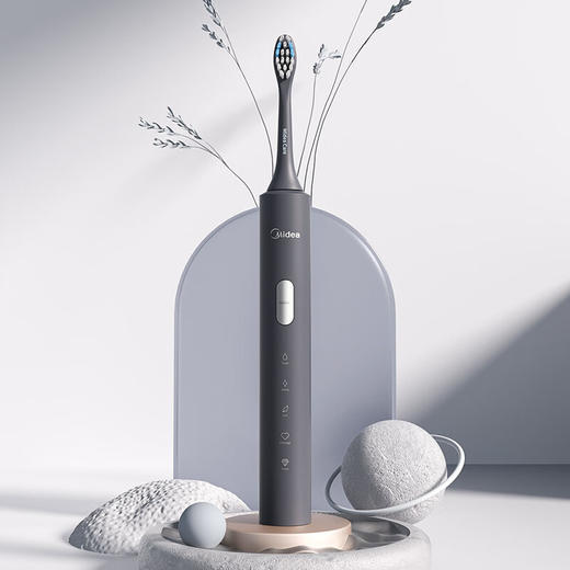 美的（Midea）S1P 电动牙刷成人/学生 声波震动 300天长续航 智能换区 软毛刷头*2 情侣款 礼物 （1） 商品图7