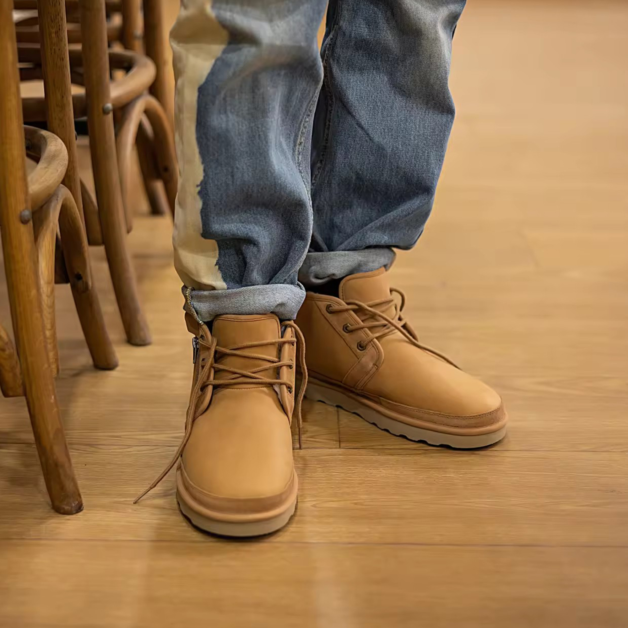 【隆丰起程--雪地靴专场】【李现同款男款】起程QICHENG拉链保暖短靴20LW-040