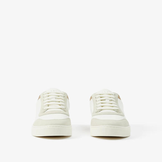 【一】BURBERRY 巴宝莉 男士皮革、麂皮拼格纹休闲运动鞋 混色 8069089 A9022 商品图0