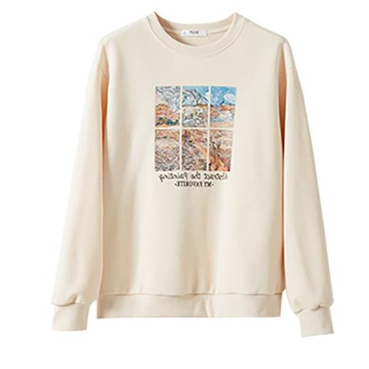 卫衣女长袖秋装新款洋气春秋款学生韩版宽松圆领设计感上衣 商品图4