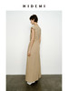 HIDEMI 沙丘色极简不对称雕塑感褶皱特殊工艺纸感立裁连衣裙长裙 商品缩略图8