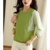 卫衣女长袖秋季2023新款绿色洋气假两件小众法式别致设计感上衣 商品缩略图3