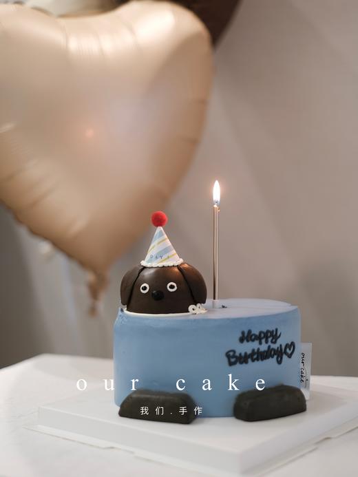 腊肠犬小动物卡通手绘蛋糕（小动物可换）-低糖处理无添加 商品图1