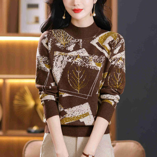 半高领印花毛衣，洋气内搭打底衫CC-101-F892 商品图3