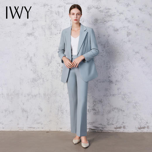 IWY/高端优雅蓝色西服外套女名媛上班族干练西装套装气质美业工装面试C13519+P33519 商品图0