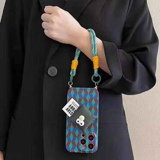 孔雀蓝绿枕头支架vivox90手机壳x80斜跨x70pro网红女x60手提绳s16 商品图3