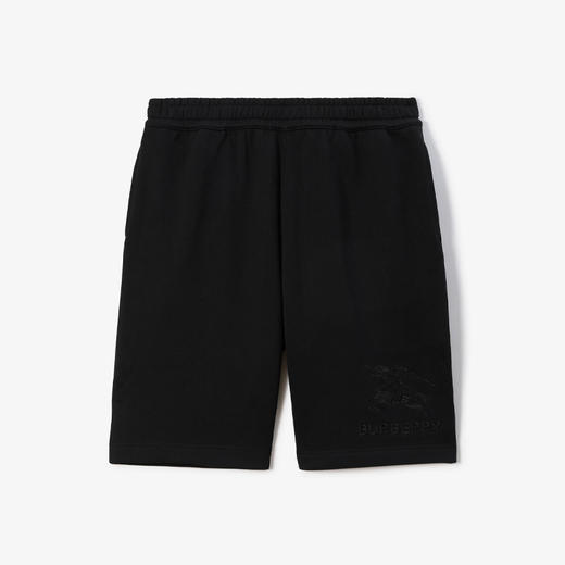 BURBERRY 巴宝莉 男士马术骑士刺绣徽标棉质休闲短裤 黑色 8072748 A1189 商品图0