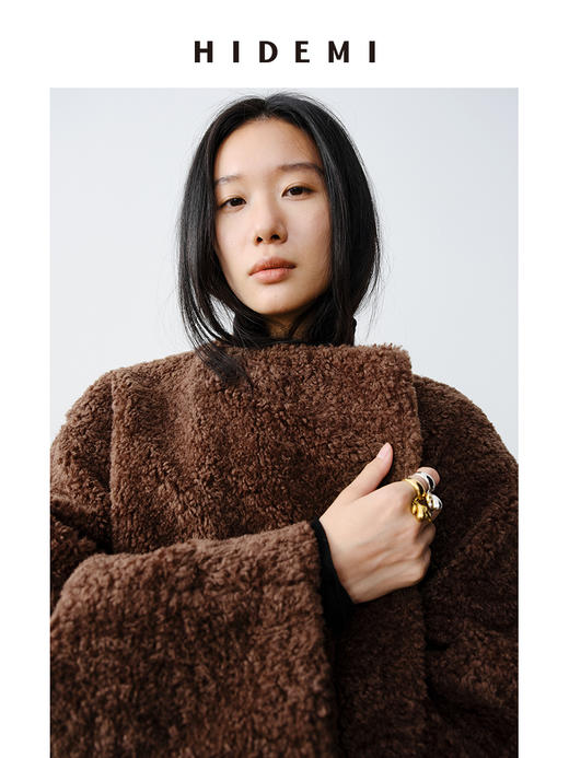 HIDEMI 翻领可调节抽绳设计感环保皮草大衣 短款/长款 商品图8