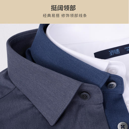 【微磨毛】圣得西冬季款男士中青年商务休闲保暖长袖衬衫2362954701A 商品图5