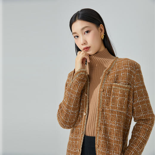 东黎 • 山羊绒女士秋冬圆领小香风开衫 3313 商品图7