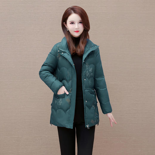 时尚宽松，洋气锈花棉衣中老年妈妈装加厚保暖棉服棉袄外套QYM-LRX-DYHD23B28-Y 商品图2