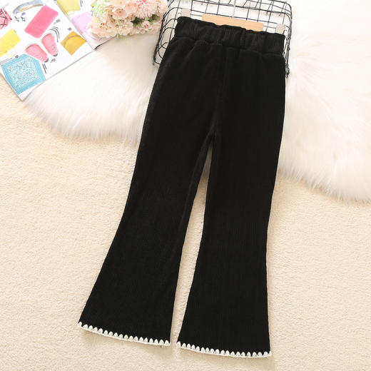 【加绒喇叭裤！一体绒面料】女童加绒裤子秋冬款洋气时髦，采用加绒设计，能够有效保暖 时髦的微喇叭设计呼应着流行潮流，洋气的风格让小公主们瞬间成为时尚焦点lm 商品图7