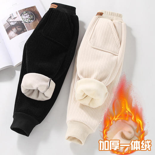 【潮款时尚休闲长裤！显瘦又舒适】儿童休闲裤秋冬一体绒裤子，冬季百搭加厚棉裤，舒适面料 挺括有型 百搭加厚棉裤lm 商品图1