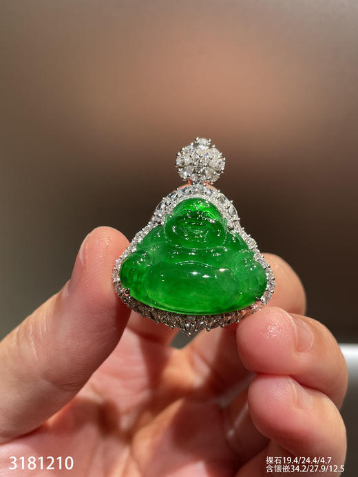 3181210，老坑高冰艳绿佛公吊坠，具体价格微信咨询 商品图0