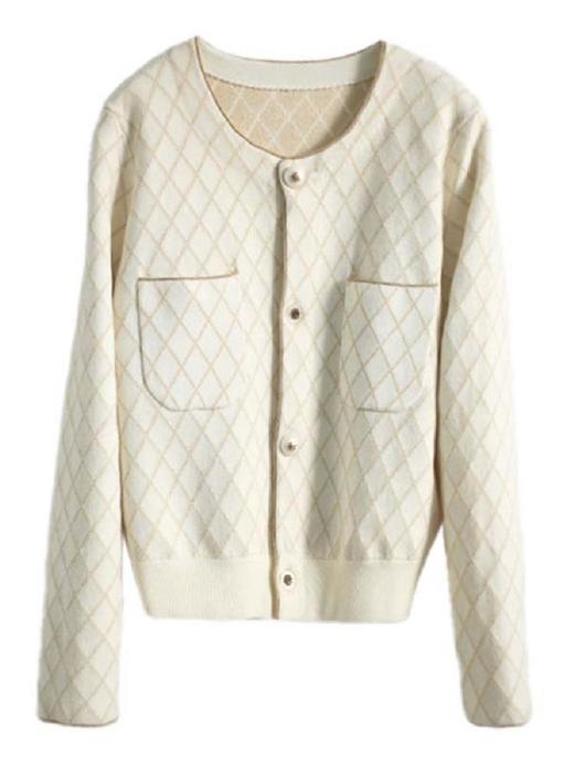 针织衫开衫女宽松秋季新款长袖小香风外套春秋时尚洋气上衣 商品图1