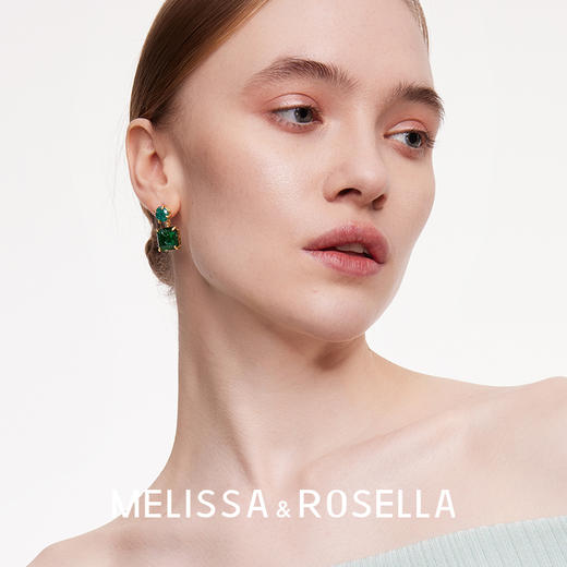 MELISSA&ROSELLA彩色清新冰花耳钉精致小巧轻奢复古耳环 商品图1