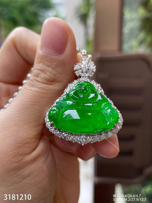 3181210，老坑高冰艳绿佛公吊坠，具体价格微信咨询 商品图3