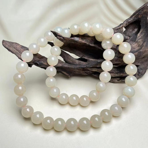 和田玉项链-藕粉圆珠妈妈链10 商品图0