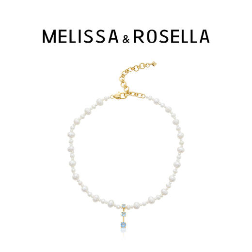 MELISSA＆ROSELLA珍爱时光蓝色锆石珍珠项链高级感宴会choker 商品图7