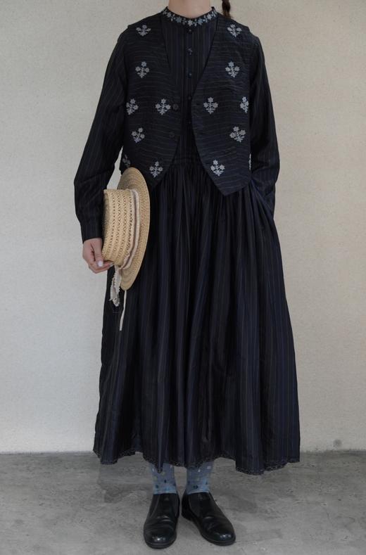 MAKU textiles｜真丝花边领长裙连衣裙 商品图7