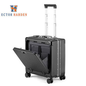 ECTOR HARDEN旅行箱小型前开口行李箱多功能拉杆箱万向轮密码皮箱